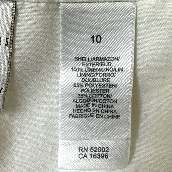 VTG Y2K Emma James Women’s Linen Cream White Midi Side Zip Skirt Size 10 Lined - Picture 5 of 11